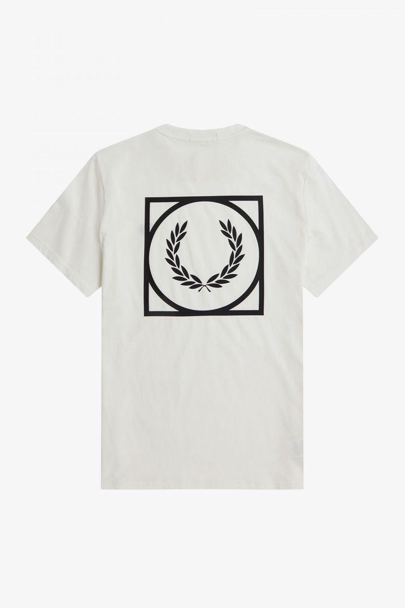 White Fred Perry Graphic Print Men's T Shirts | PH 1689JPQJ